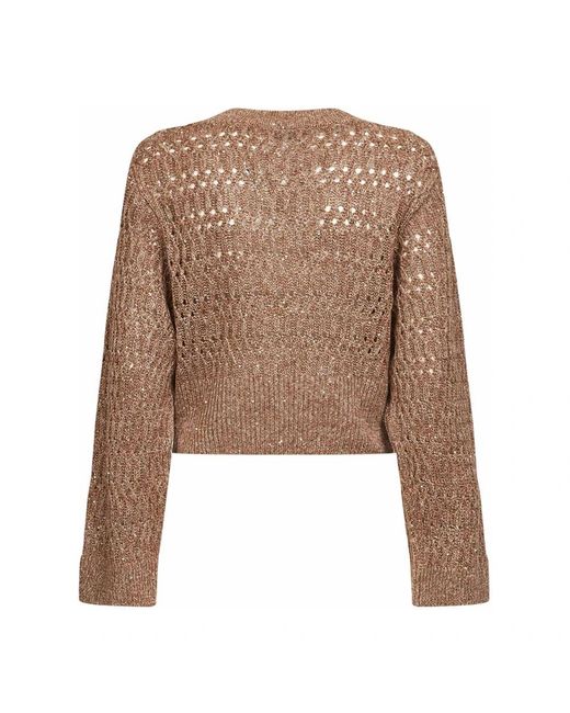 Brunello Cucinelli Brown V-Neck Knitwear