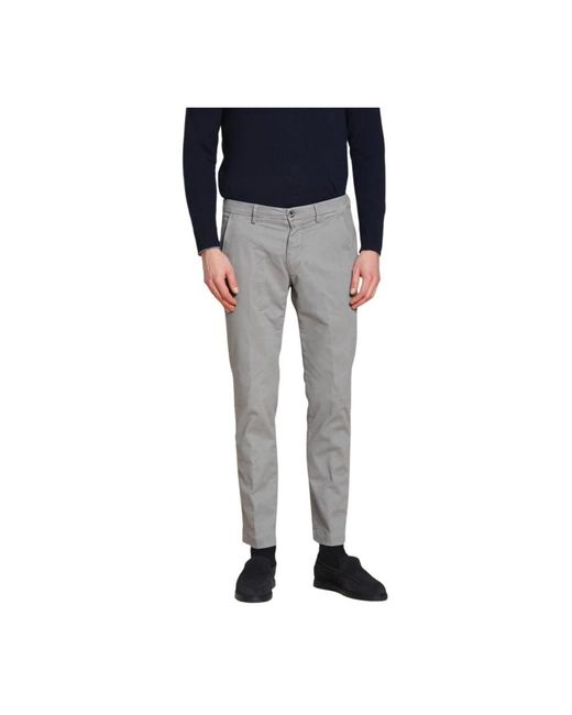 Mason's Broeken ,Grijs ,Katoen Slim Fit Gabardine Chino Broek in het Black voor heren
