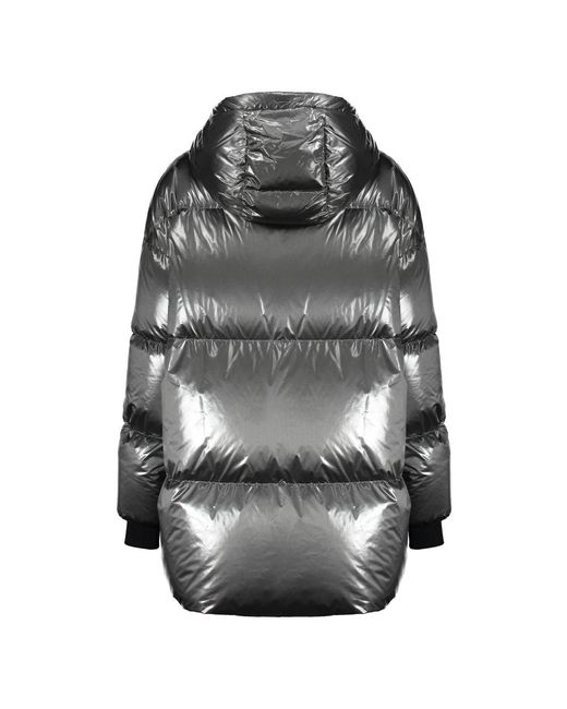 Herno Glanzende Donsjas Met Capuchon in het Gray