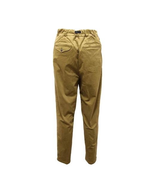 White Sand Green Straight Trousers