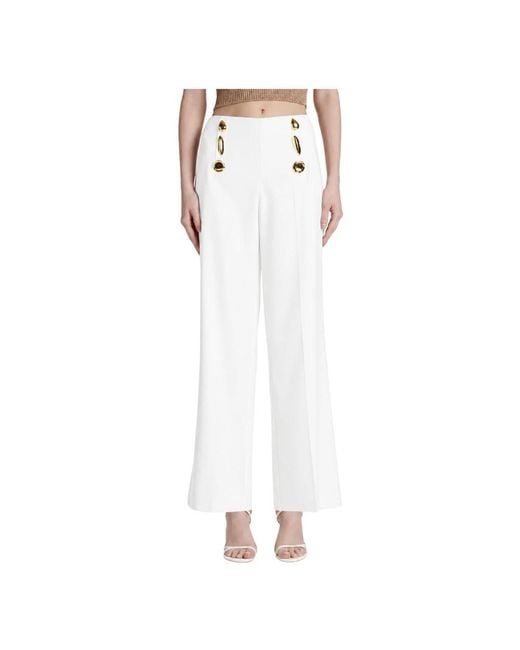 SIMONA CORSELLINI White Wide Trousers