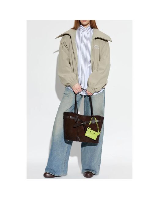 Balenciaga Jassen ,Polyester Logo Jacket in het Gray