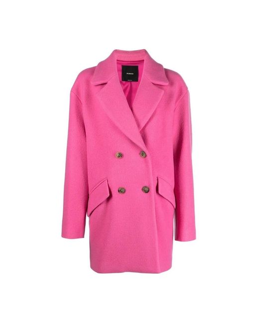 Pinko Pink Double-Breasted Coats