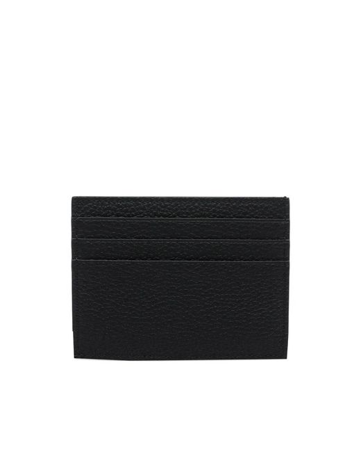 Thom Browne Black Cardholder Pebbled Leather for men