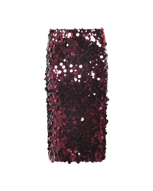 Jucca Rokken ,Rood ,Polyester Gonna Longuette in het Purple