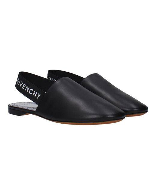 Givenchy Zwarte Leren Sandaal Met Zijlogo in het Black