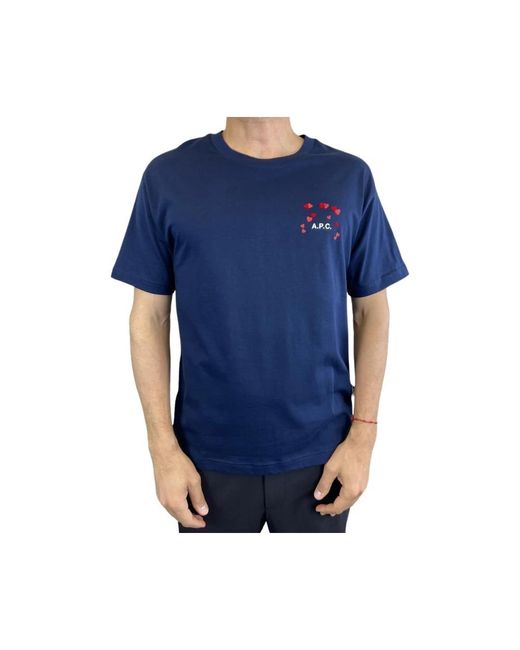 A.P.C. Marineblau herzdetail t-shirt in Blue für Herren
