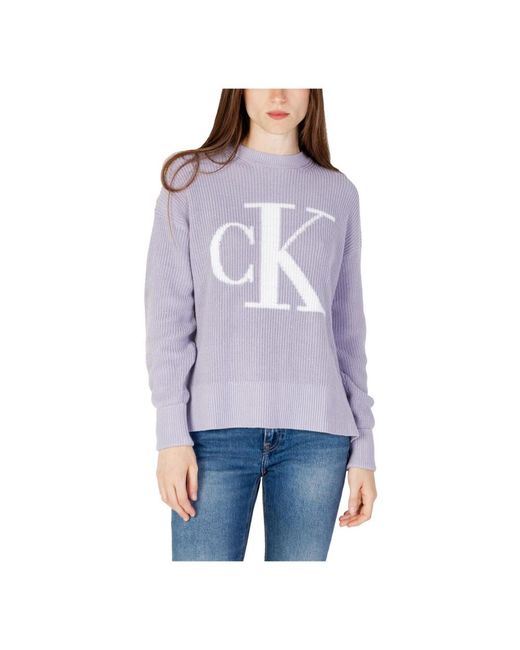 Calvin Klein Purple Round-Neck Knitwear