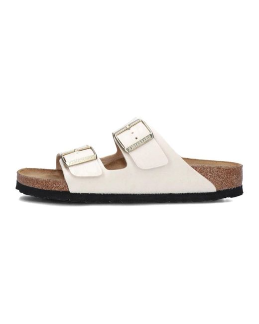 Birkenstock White Sliders