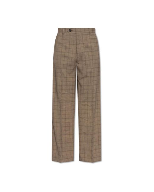 Pantaloni a pieghe hobart di AllSaints in Brown da Uomo