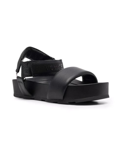 Vic Matié Black Flat Sandals