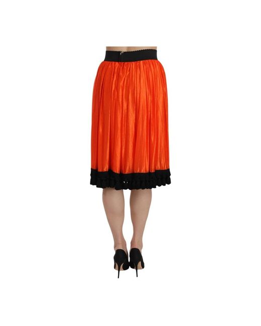 Dolce & Gabbana Red Midi Skirts