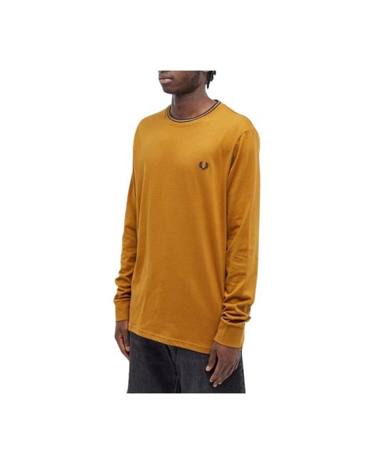 Fred Perry Yellow Long Sleeve Tops for men