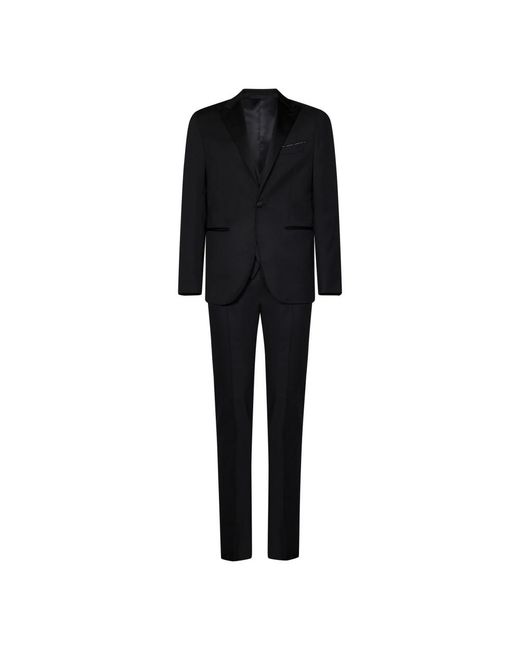 Franzese Collection Black Single Breasted Suits for men
