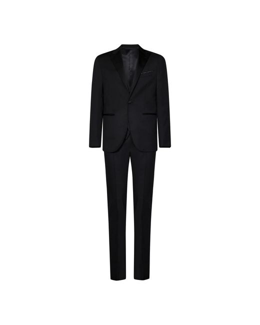 Franzese Collection Black Single Breasted Suits for men