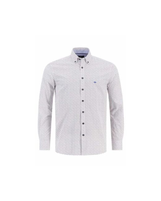 Fynch-Hatton Casual Overhemd Met Korte Mouwen in het Blue voor heren