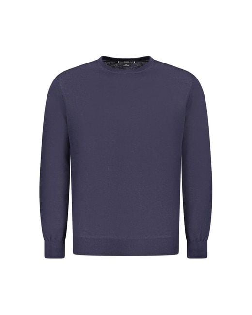 Guess Blaue Wollpullover Mit Gerippten Details in Blue für Herren