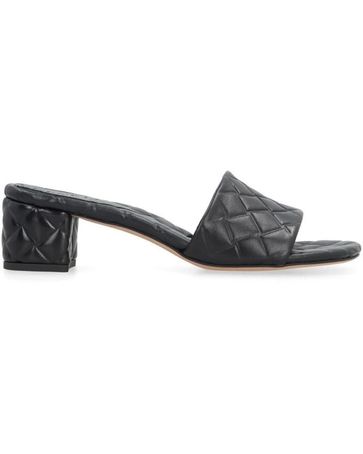 Bottega Veneta Black Heeled Mules