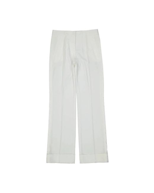 Blanca Vita White Wide Trousers