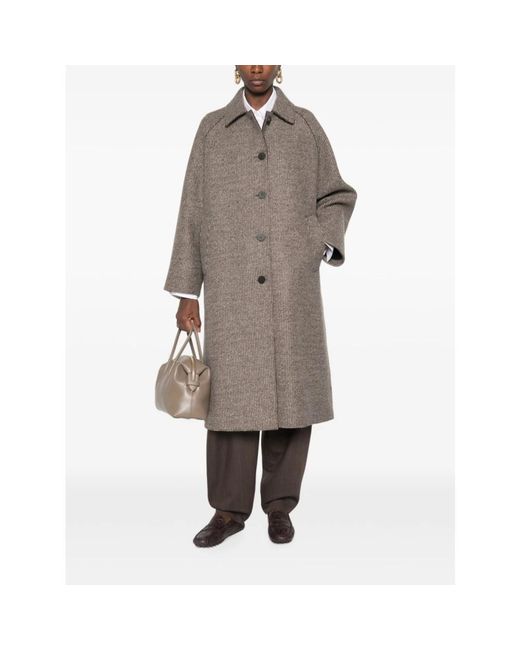Harris Wharf London Gray Single-Breasted Coats