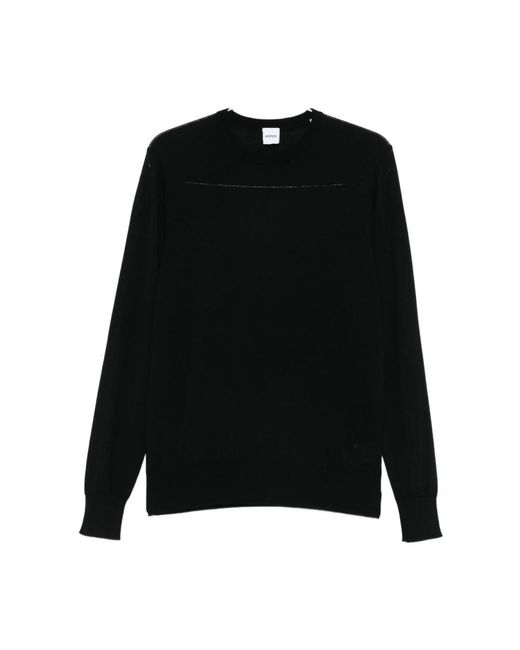 Round-Neck Knitwear Aspesi de hombre de color Black