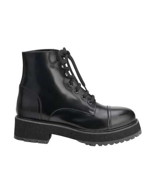 Agl Attilio Giusti Leombruni Black Schwarze lederstiefeletten mit schnürung