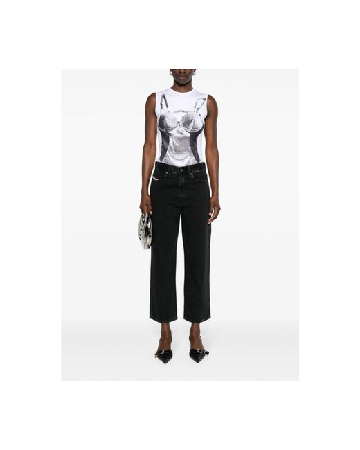 Jean Paul Gaultier Gray Korsett-print weißer bodysuit top