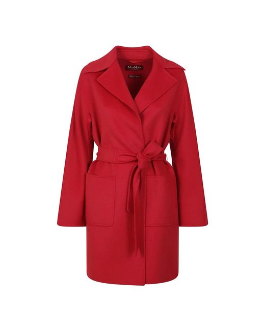 Elegante Abrigo De Lana, Mujer, Talla Max Mara de color Red