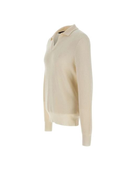 Gran Sasso White V-Neck Knitwear for men