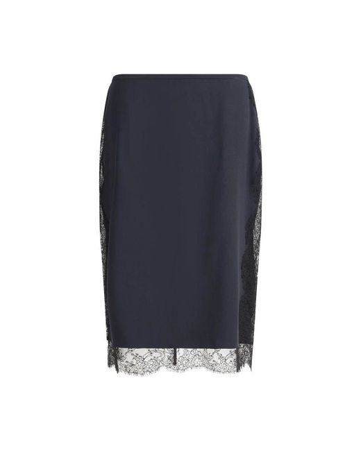 Tom Ford Blue Satinrock Mit Spitzen-Details