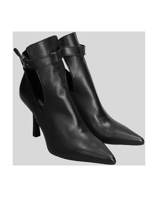GISÉL MOIRÉ Black Heeled Boots