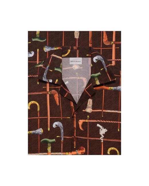 Drole de Monsieur Brown Short Sleeve Shirts for men