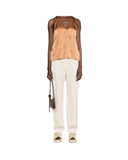 Pinko Orange Sleeveless Tops