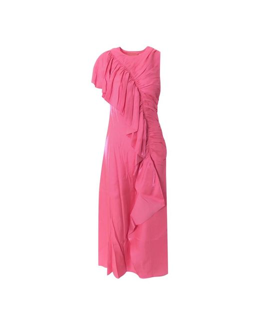 Ulla Johnson Elegante Gedrapeerde Maxi Jurk in het Pink