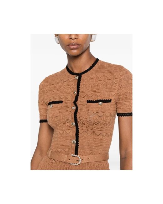 Self-Portrait Brown Knitted Dresses