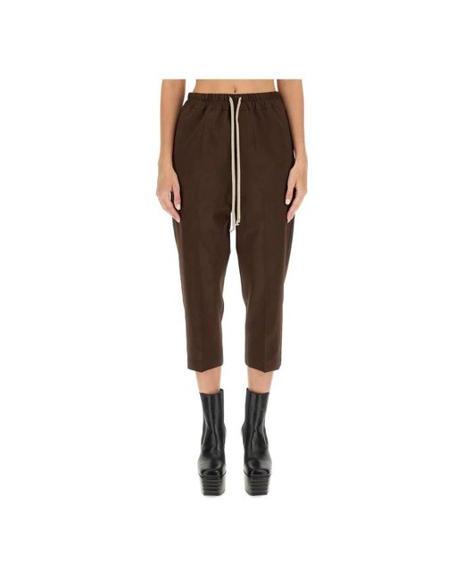 Rick Owens Brown Cropped Trousers