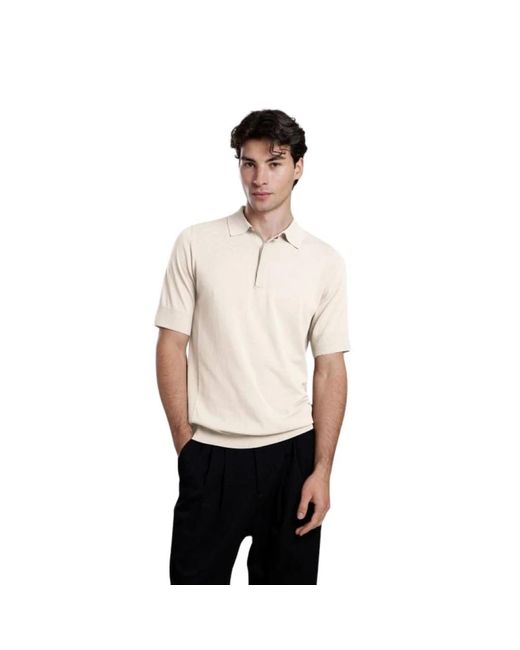 Aeden Tops ,Nickos Knit Polo in het White voor heren