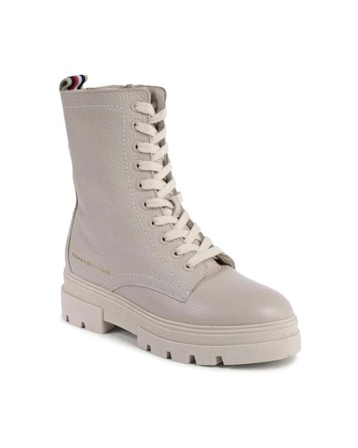 Tommy Hilfiger Lace-Up Boots in het Gray