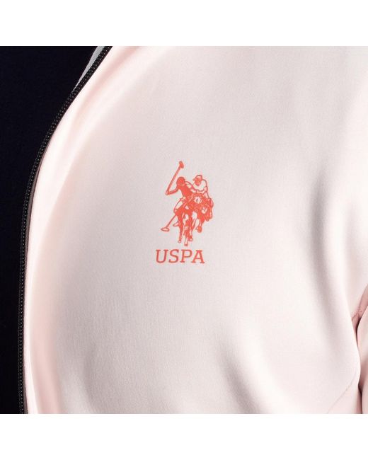 U.S. POLO ASSN. Fitness ,Roze ,Polyester Fleece Zip-Up Hoodie in het Pink voor heren
