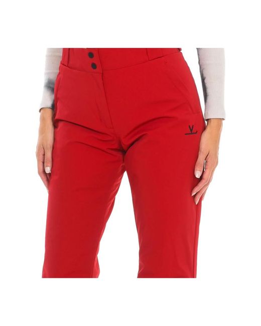 Vuarnet Fitness ,Rood ,Polyester Verstelbare Skibroek Met Ritssluiting in het Red