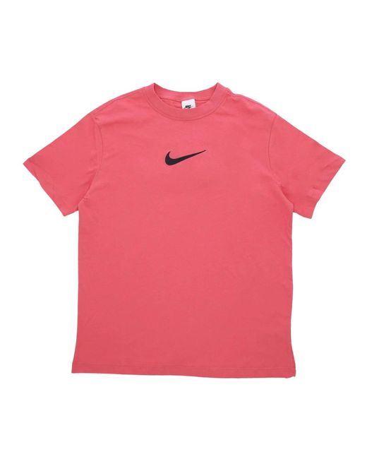 Nike Fitness ,Roze ,Katoen T-Shirt Met Korte Mouwen En Ronde Hals in het Pink voor heren