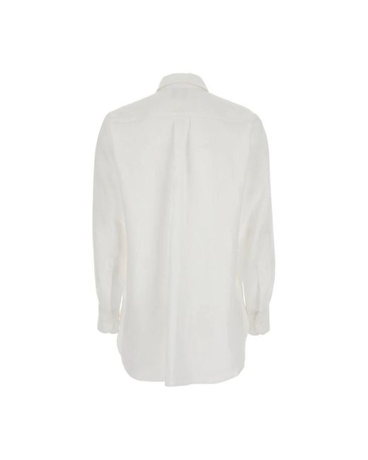 Plain Units White Klassische weiße leinenbluse frau