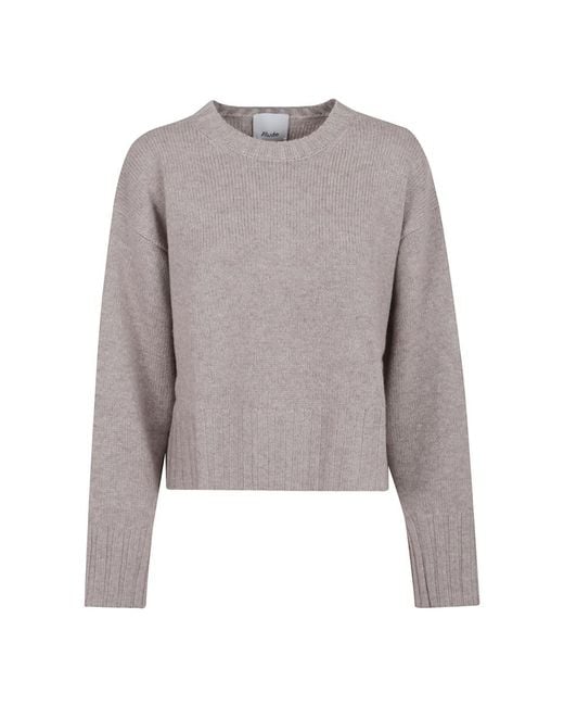 Allude Gray Round-Neck Knitwear