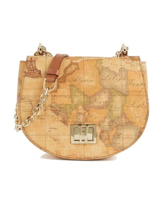Alviero Martini 1A Classe Natural Klassische geo print umhängetasche