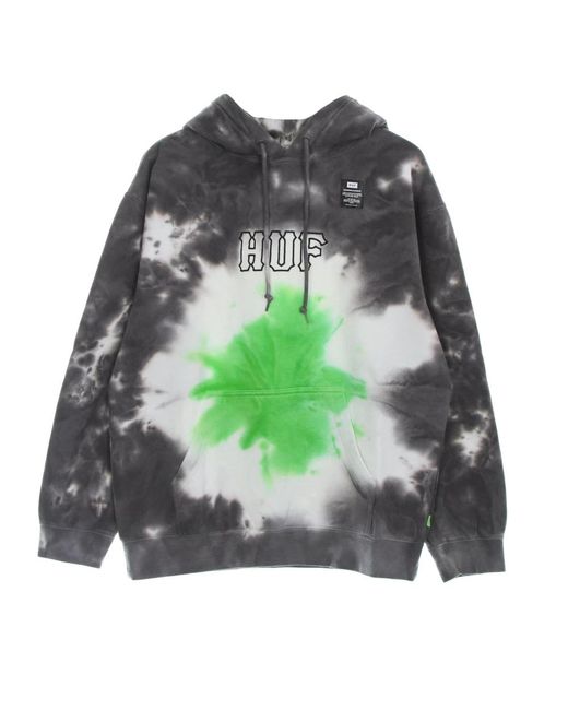 Huf Hoodies & Sweatvesten ,Veelkleurig ,Katoen Tie-Dye Hoodie Met Kangoeroezak in het Gray voor heren
