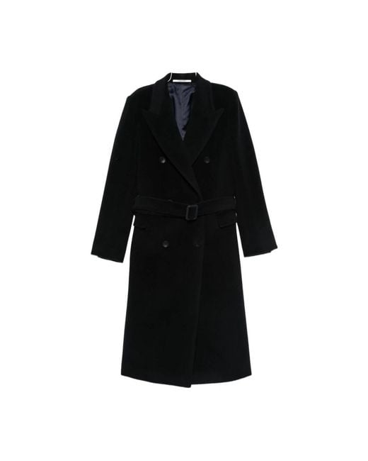 Tagliatore Black Belted Coats