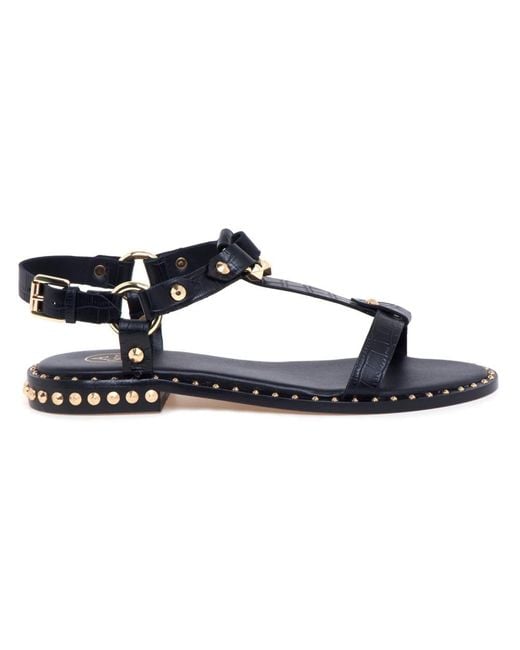 Ash Blue Flat Sandals