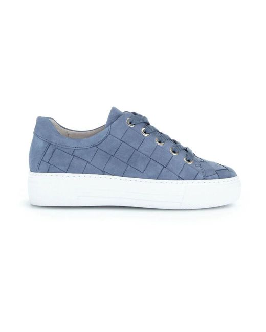 Gabor Blue Blaue leder sneaker trendiger steppstil