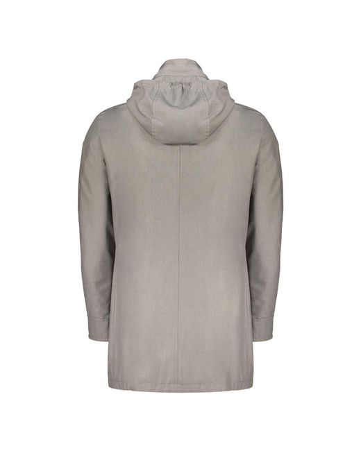 Moorer Jassen ,Grijs ,Polyester Lichtgewicht Jas Met Capuchon in het Gray voor heren