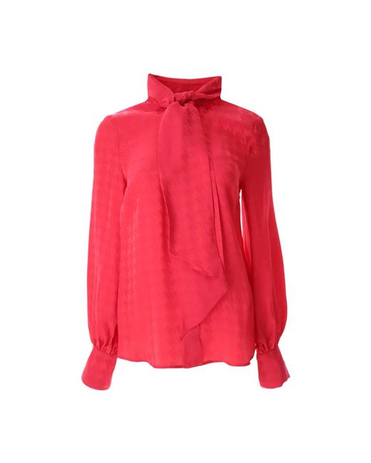 MSGM Red Jacquard-Hemd